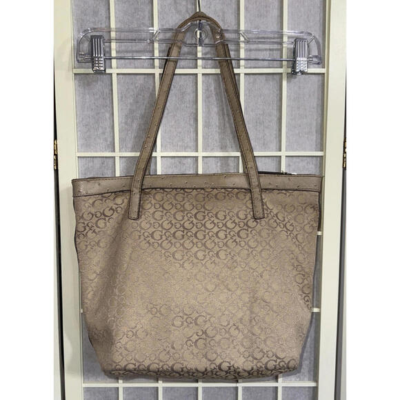 Vintage Guess Purse Y2K Monogram Logo Beige Tan Hand Bag - Picture 2 of 15